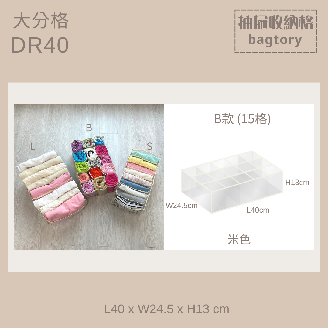 衣物收納格 (大) | DR40 | 衣物收納 抽屜收納 | 1個裝