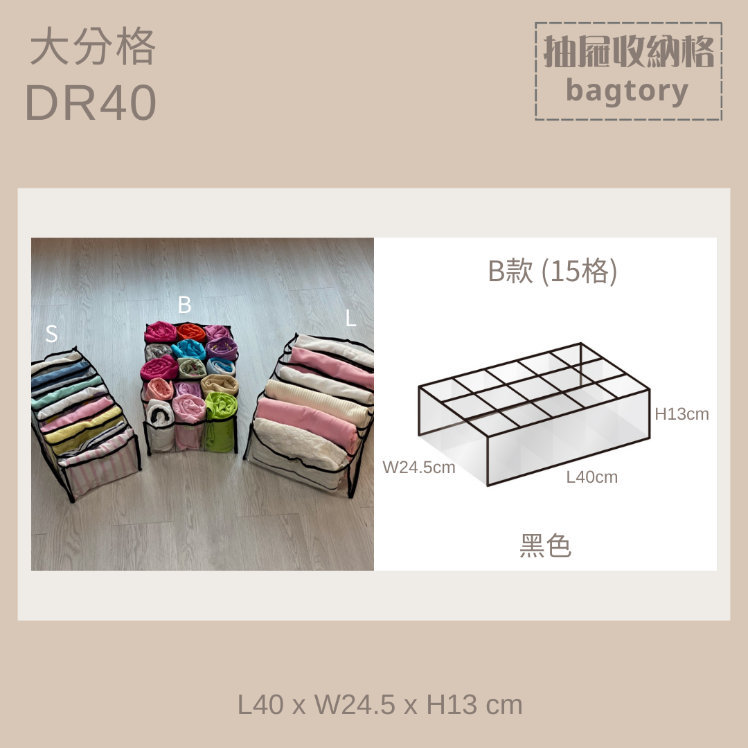 衣物收納格 (大) | DR40 | 衣物收納 抽屜收納 | 1個裝