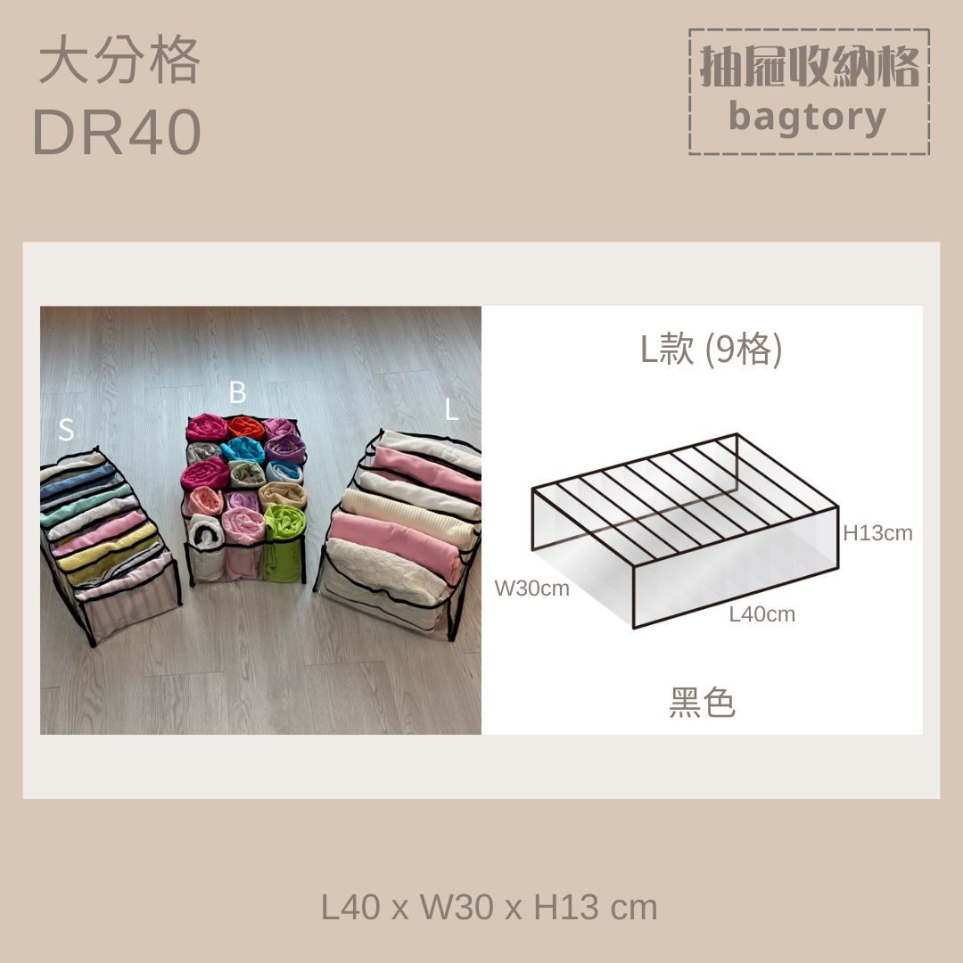 衣物收納格 (大) | DR40 | 衣物收納 抽屜收納 | 1個裝