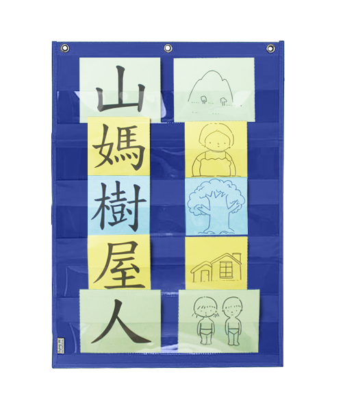 Hello Chart 大行字咭掛袋 S 5行 (彩藍)