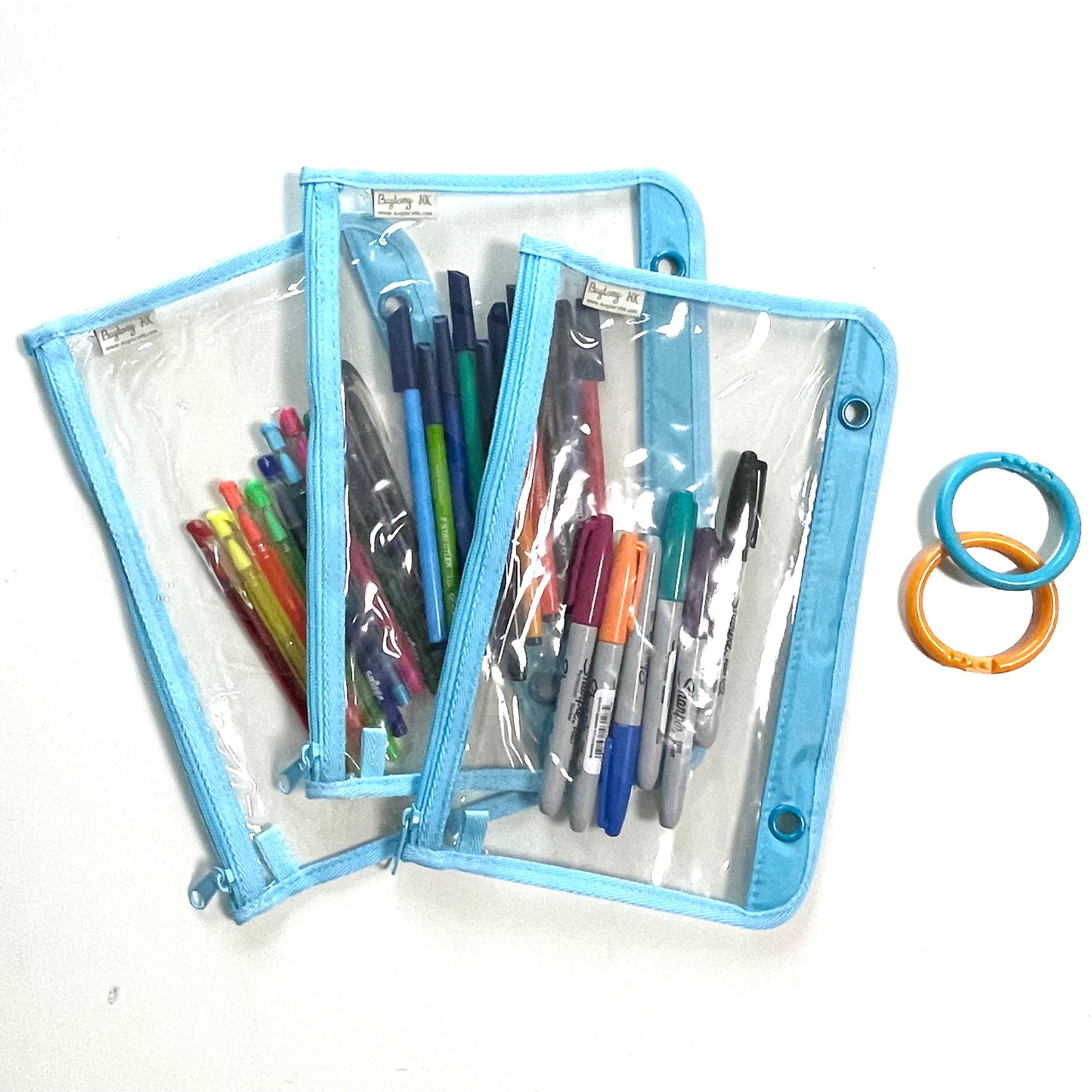 Multi-purpose activity bag, narrow and long, double-sided transparent (AB29) | Transparent & clear HD PVC storage bag