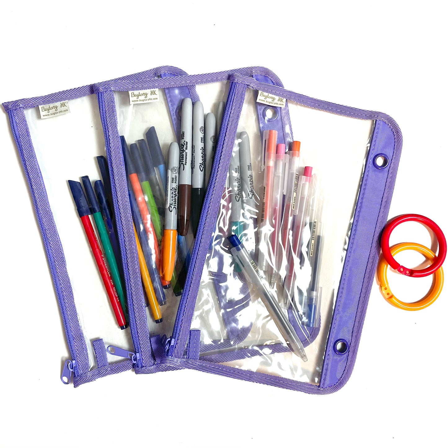 Multi-purpose activity bag, narrow and long, double-sided transparent (AB29) | Transparent & clear HD PVC storage bag