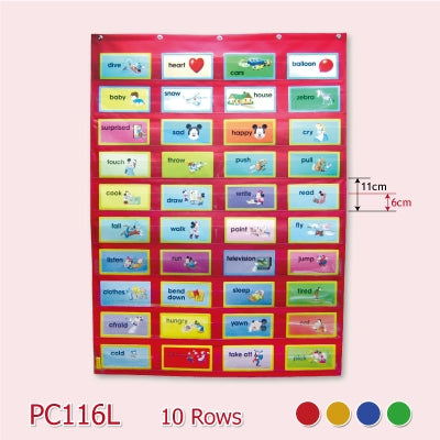 Hello Chart 大行字咭掛袋 L 10行 (黃色)