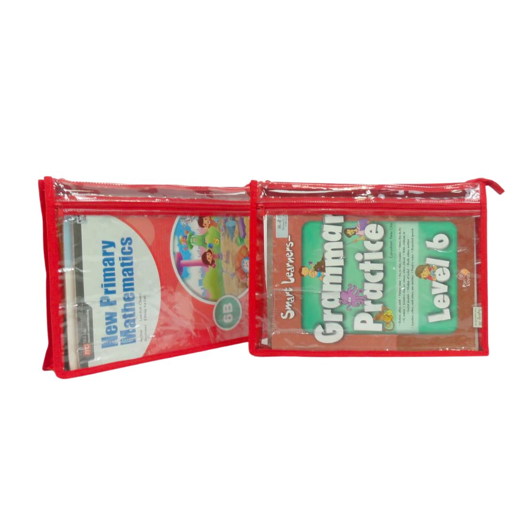 Hello Smart A4 Lightweight Zipper Homework Bag (1 pc) Red