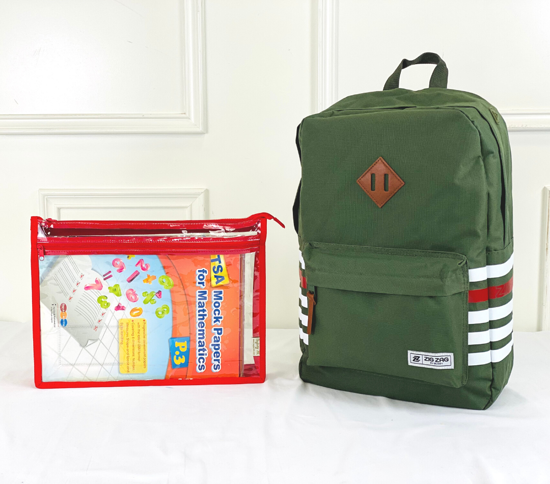 Hello Smart A4 Lightweight Zipper Homework Bag (1 pc) Red