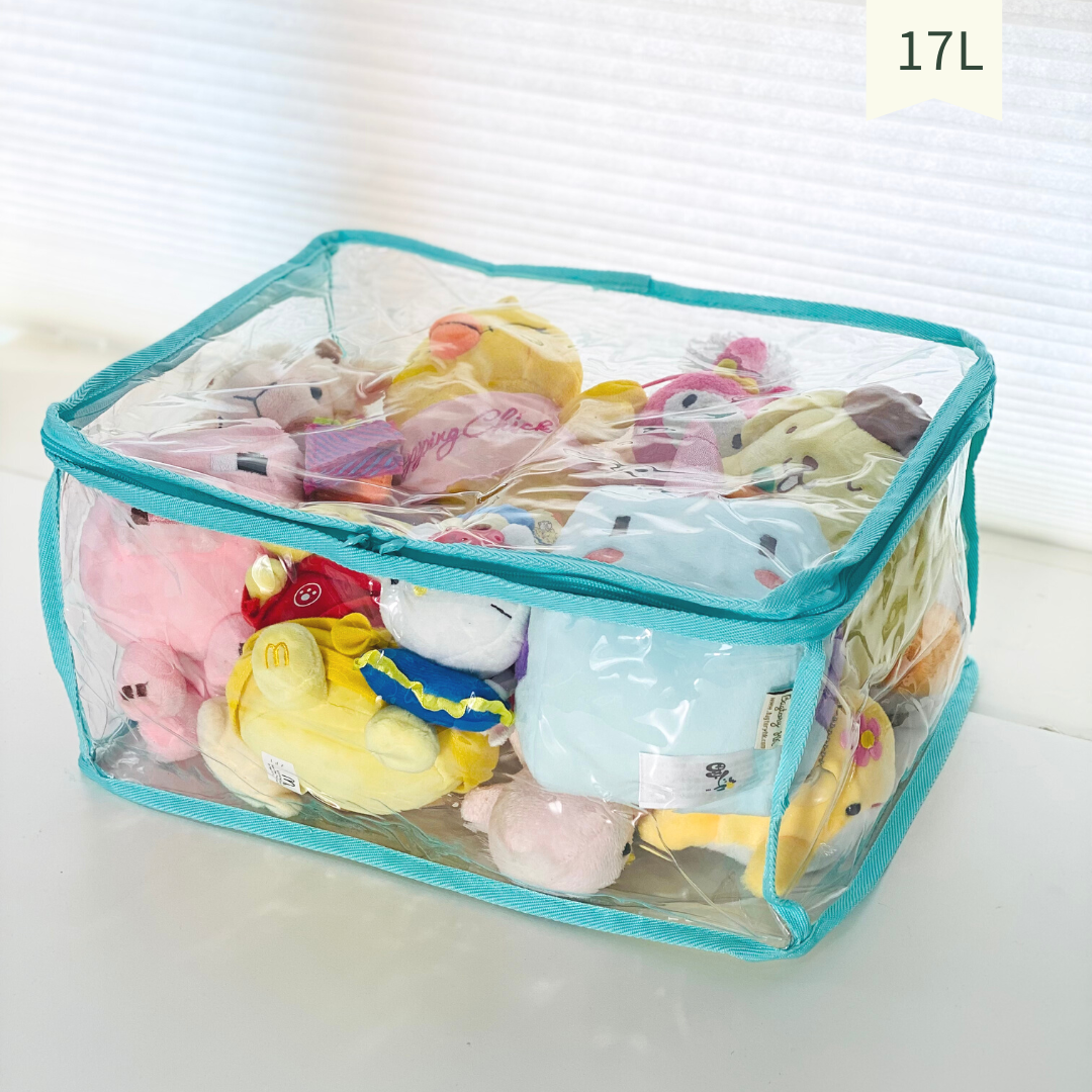 Easy to pack and wide opening (17L) | Transparent & clear HD PVC storage bag | Toy clothing storage | W series