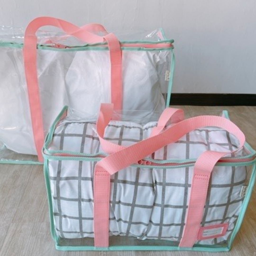 Hello Boxy 48L 手提式 高清儲物袋 (草莓x馬卡龍綠) - L55 x W21.5 x H40 (cm)
