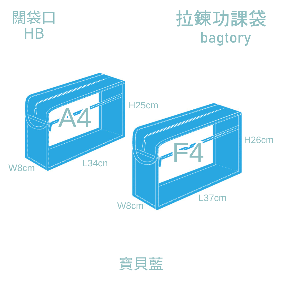 Zipper homework bag | Wide opening A4 F4 (HB) | Transparent & clear PVC body | Book paper document (1 piece/pack)