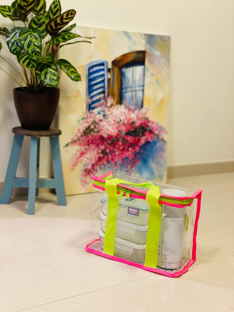 Hello Boxy 7L 午餐袋 小提袋 (螢光粉x綠) - L27 x W13 x H19 cm 1個裝 (反色隨機發貨)