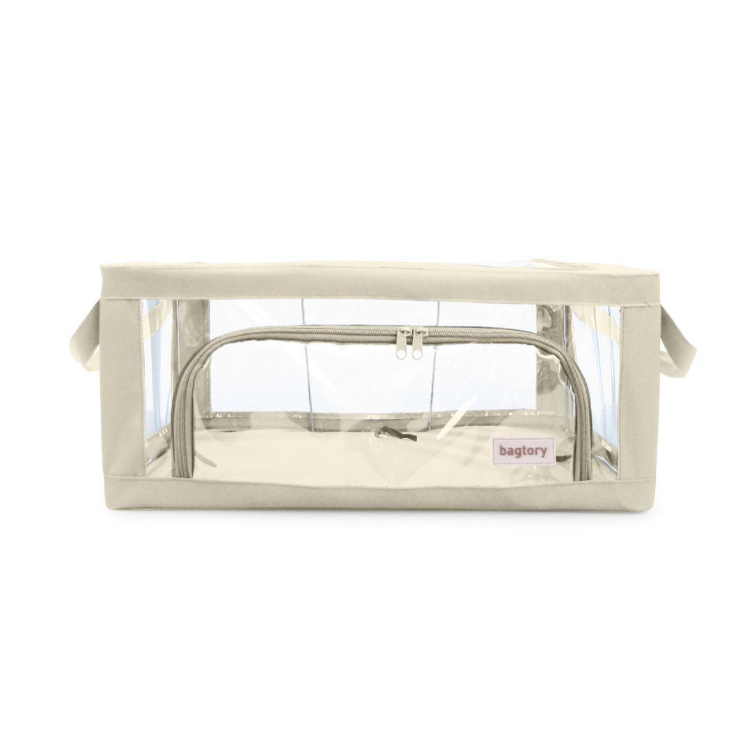 bagtory-DeDeco-日韓簡約風-原木風房間-透明收納袋-奶油米