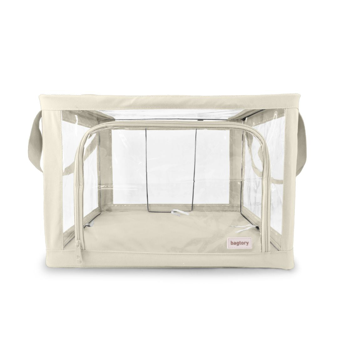 bagtory-DeDeco-日韓簡約風-原木風房間-透明收納袋-奶油米
