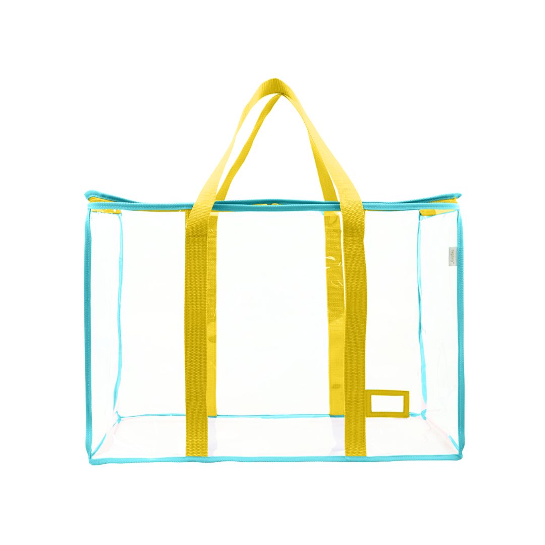 Hello Boxy 48L 手提式 高清儲物袋 (亮黃x藍鳥) - L55 x W21.5 x H40 (cm)