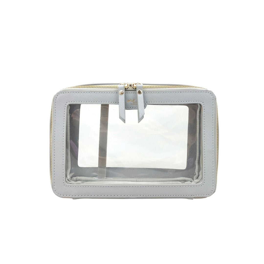 ME Clarity 4L 方形化妝包 L 雙層 (銀灰) - L25 x W10 x H16 cm