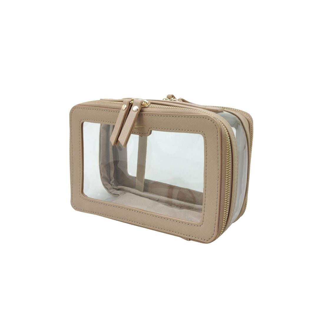 ME Clarity 3L 方形化妝包 M 雙層 (奶茶) - L22 x W10 x H14cm