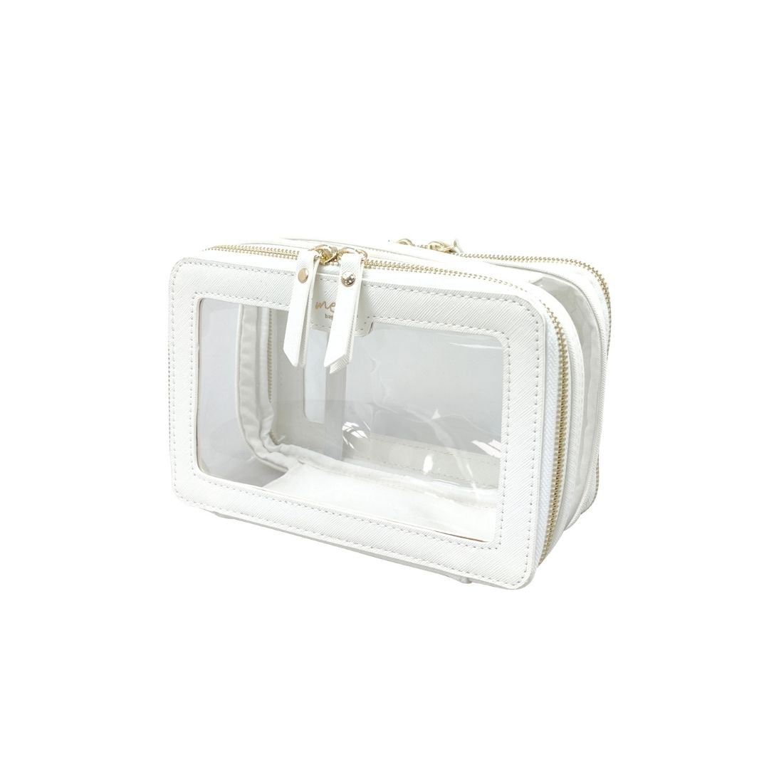 ME Clarity 3L 方形化妝包 M 雙層 (珍珠白) - L22 x W10 x H14cm