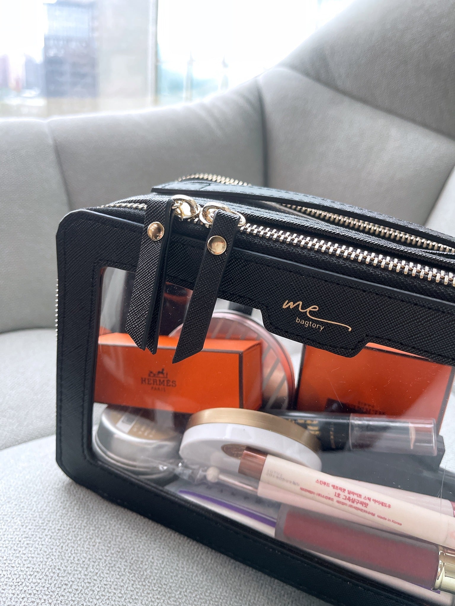 ME Clarity 1.5L ME02S 方形化妝包 S 單層 (亮黑) - L19 x W6 x H13.5cm