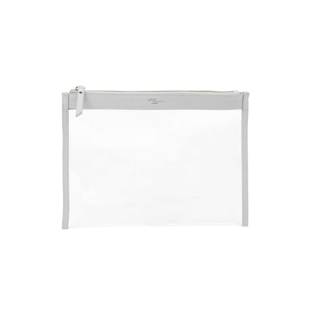 ME Clarity 54cm(長+闊) 扁扁化妝袋 L (珍珠白) - L30.5 x W23 cm
