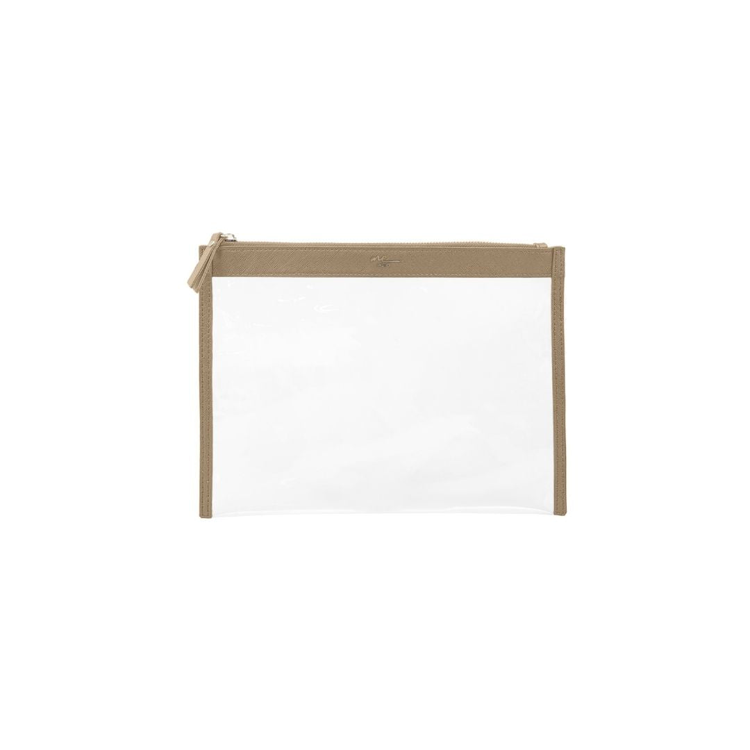 ME Clarity 44cm(長+闊) 扁扁化妝袋 M (奶茶) - L25.5 x W18.5 cm