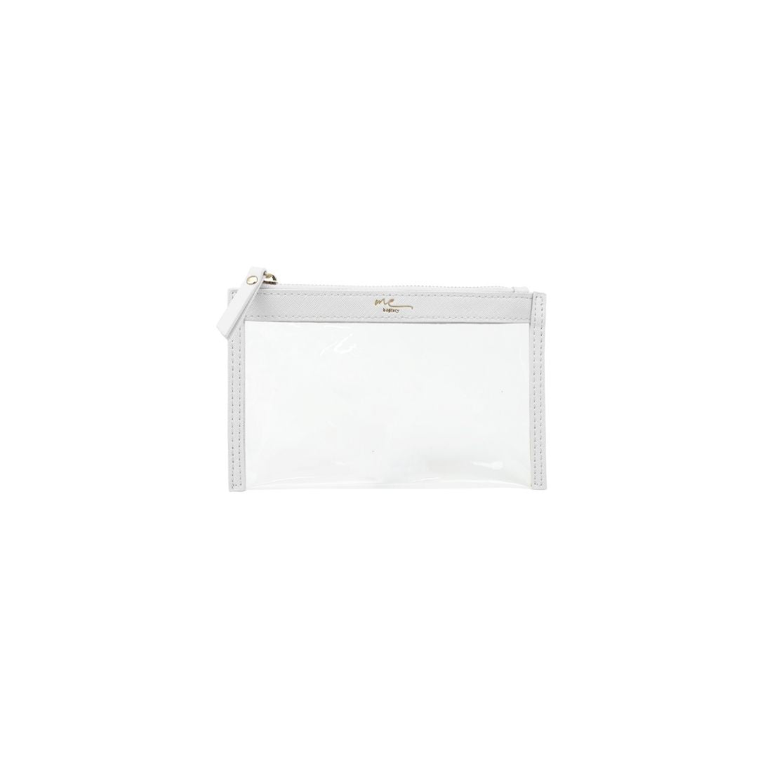 ME Clarity 35cm(長+闊) 扁扁化妝袋 S (珍珠白）- L21.5 x W13.5 cm