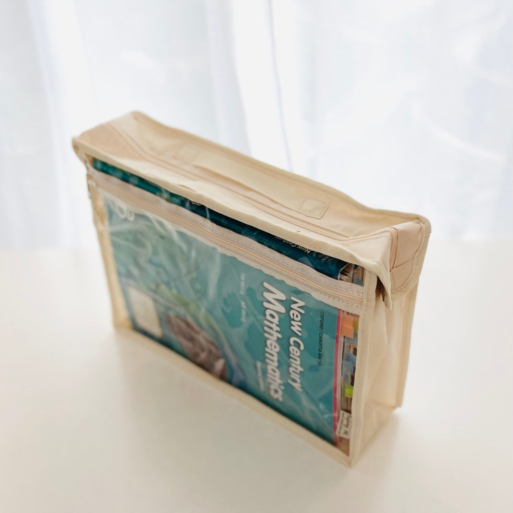闊口拉鍊書袋