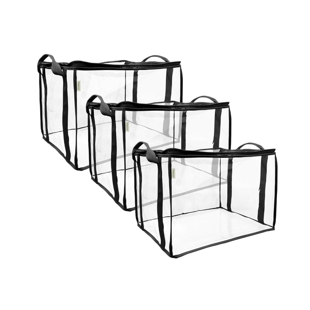 Hello Migo Bundle 30L 3個裝 側挽式 高清儲物袋 (黑色) - L36 x W26 x H32 cm