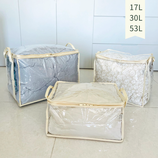 高清儲物袋 側挽式 Y | 17L 30L 53L | 兩側手挽 衣物袋 棉被袋 書袋 | 衣櫃收納 地台收納 | 1個裝