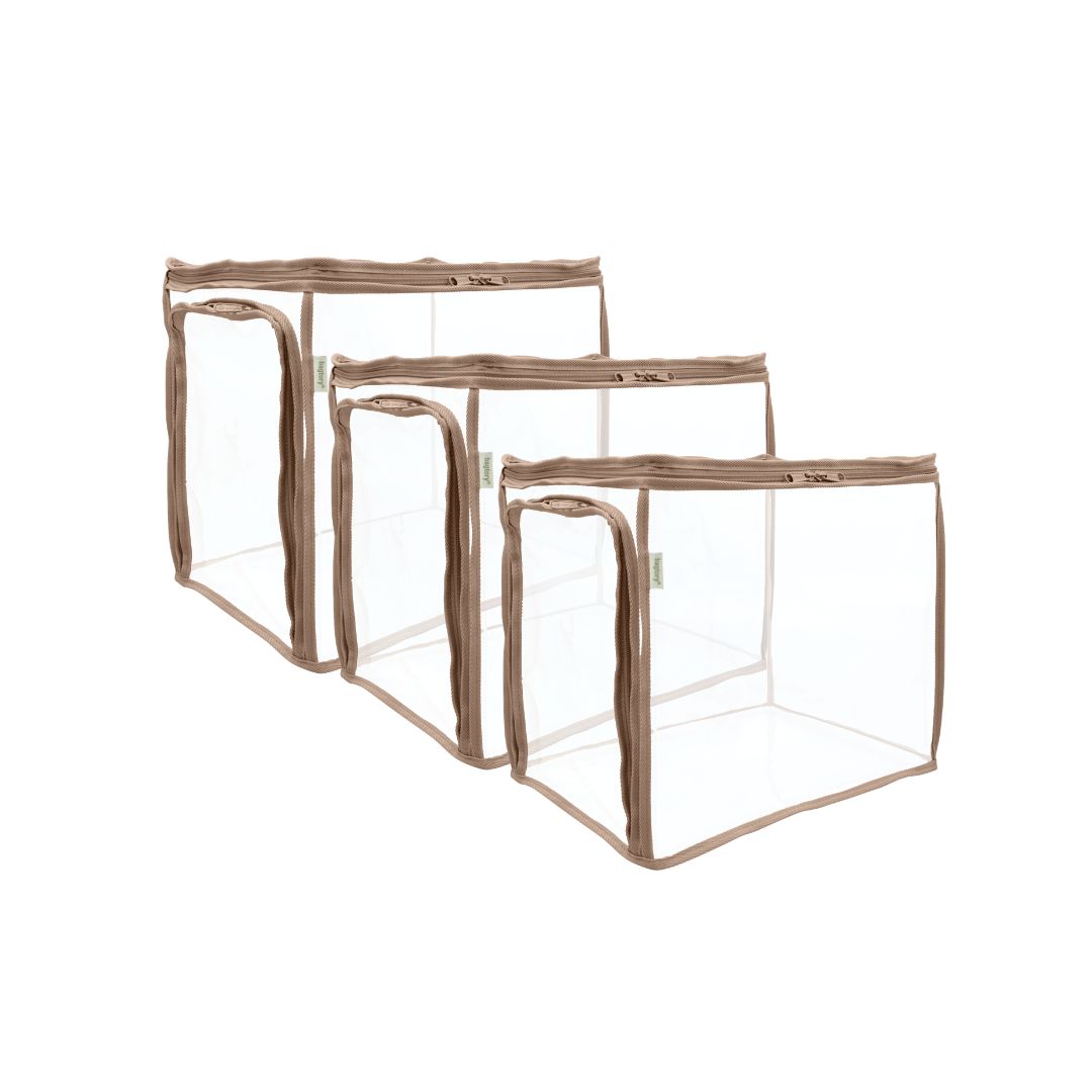 Hello Ace Bundle 30L 3個裝 雙口式 高清儲物袋 (摩卡) - L36 x W26 x H32cm