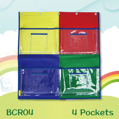Rainbow hanging book bag BCR | 2, 4, 6, 8, 12 compartments | Plaid | Grid | Cell | Pocket chart | Storage bag